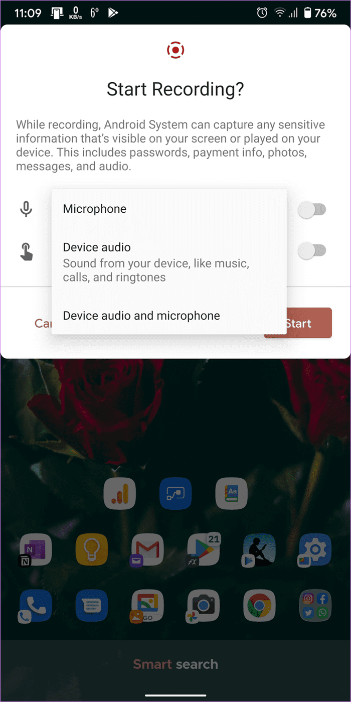 Android 11 screen recorder not working 4
