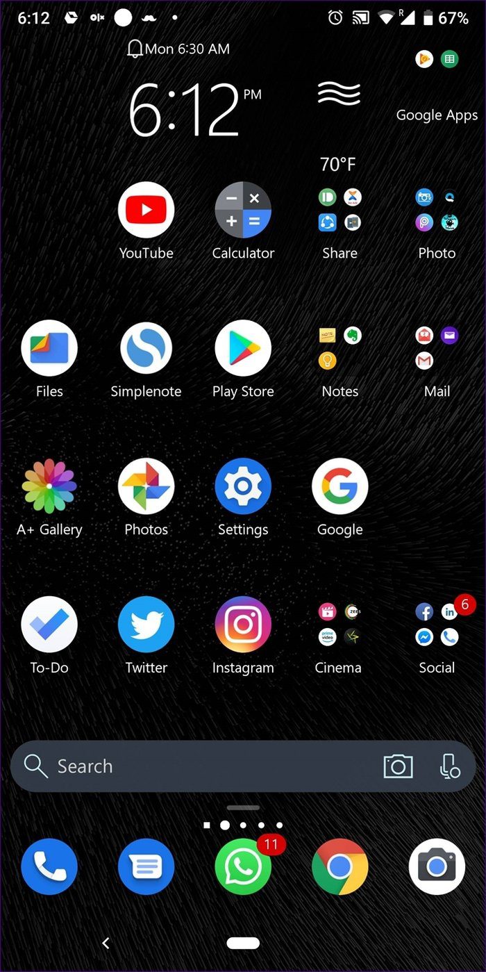 Android Launcher Dark Mode 3