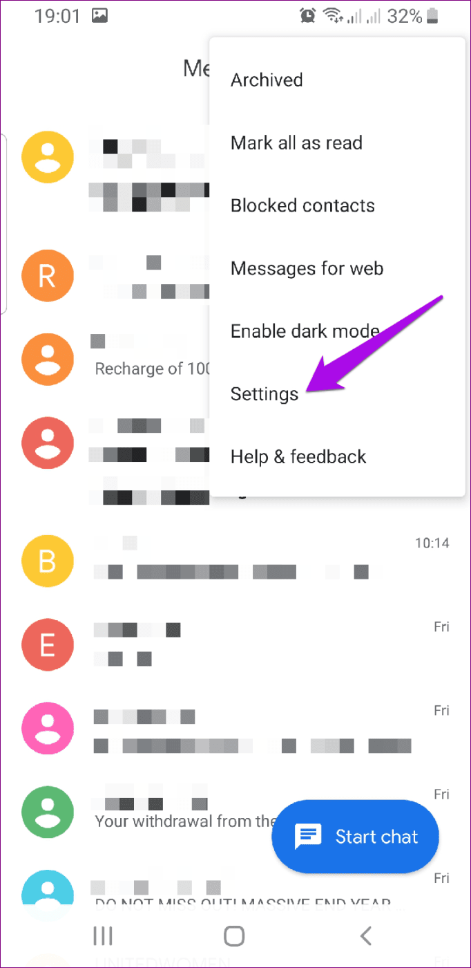 Android Rcs Messaging Menu Settings