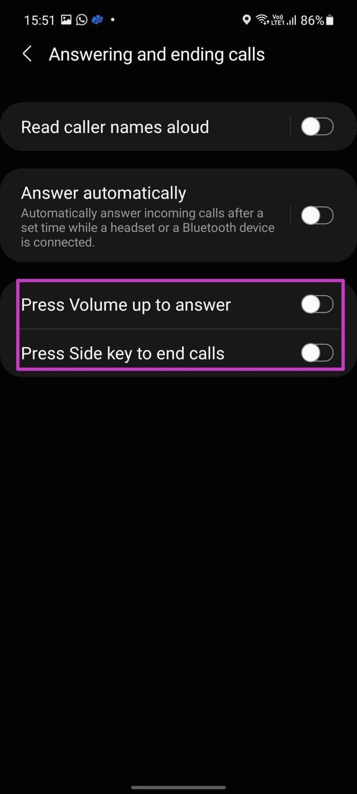 Answer or end calls with buttons