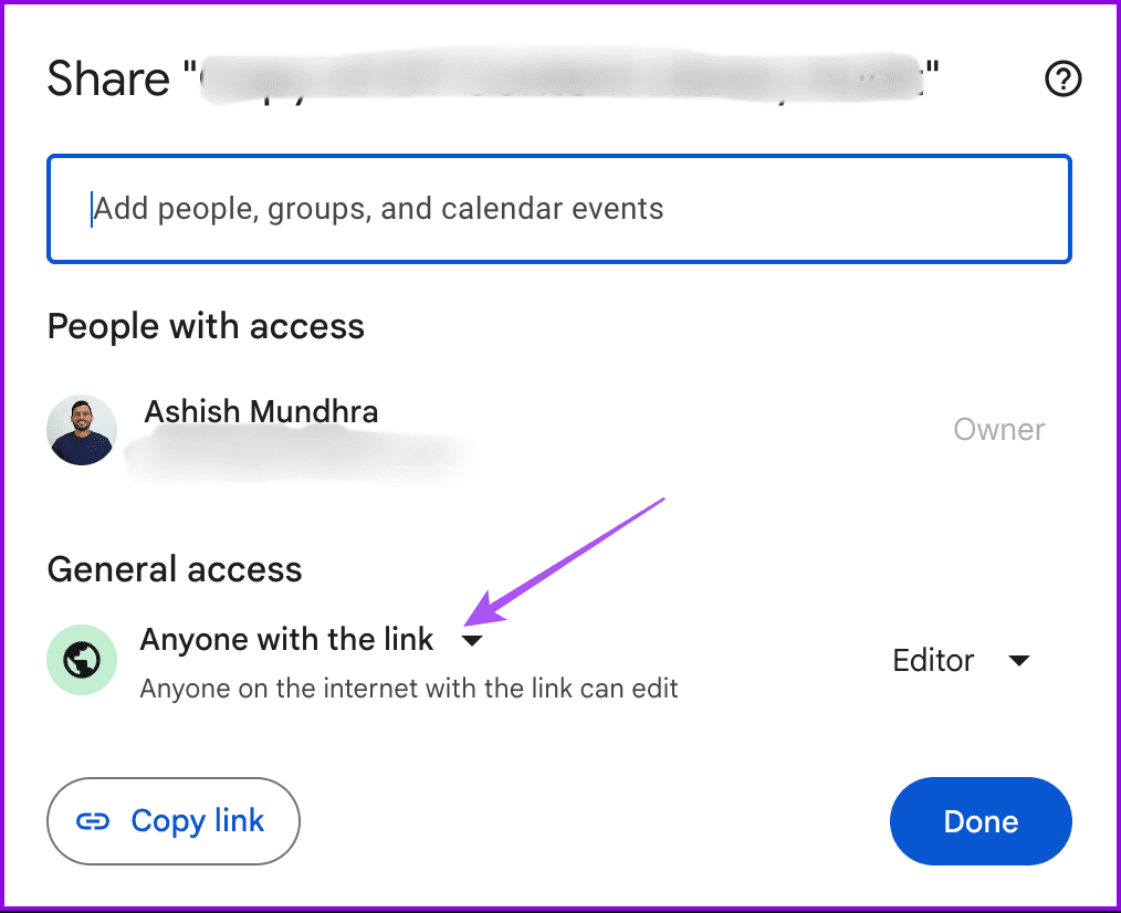 anyone with the link google drivepermission
