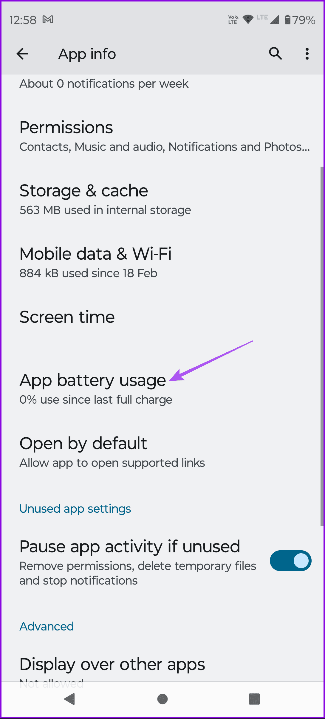 app battery usage app info google photos
