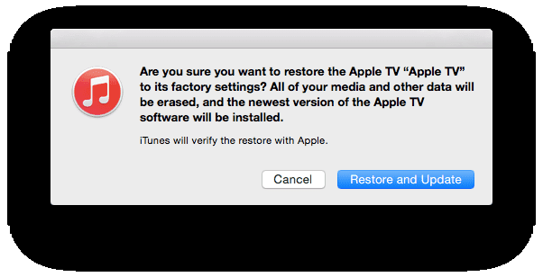 Apple Tv Itunes Restore Update