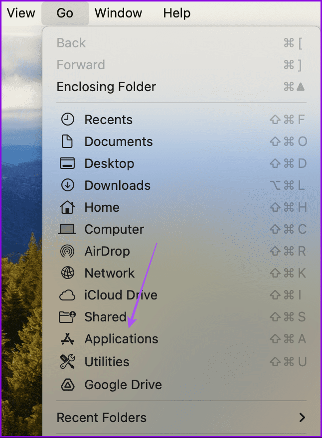 applications go menu bar mac