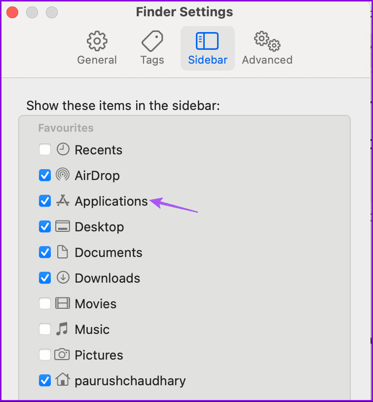 applications sidebar finder mac