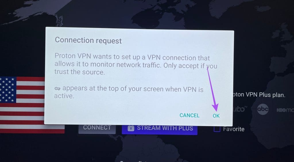 approve vpn connection request android tv