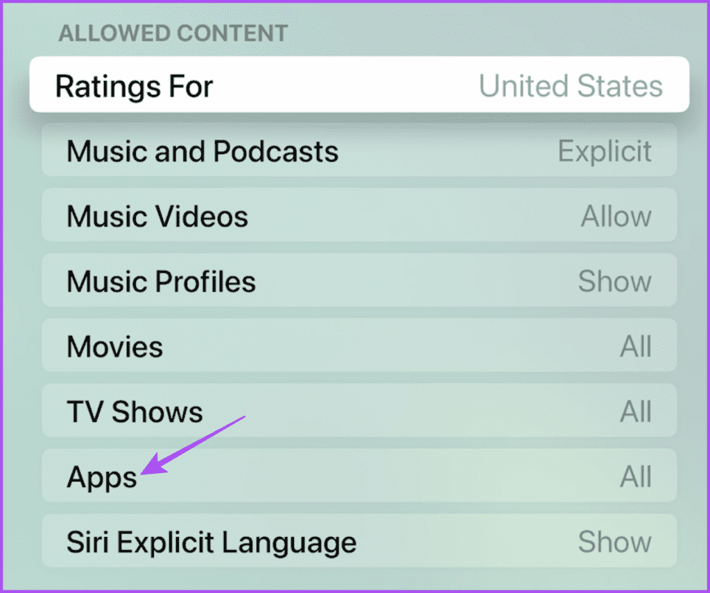 apps allowed content parental controls apple tv 