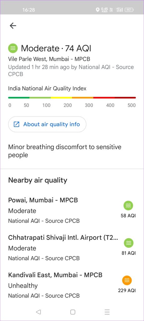 aqi list of nearby locations