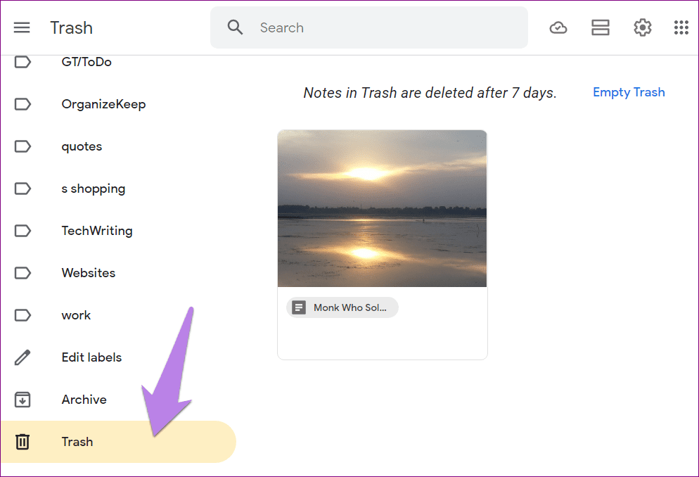 Archive in google keep notes 9