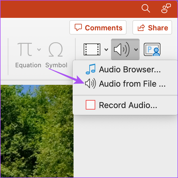 audio from file powerpoint mac