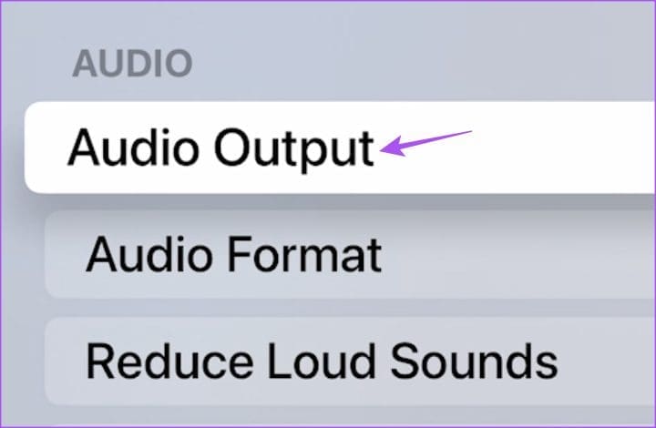 audio output settings Apple TV