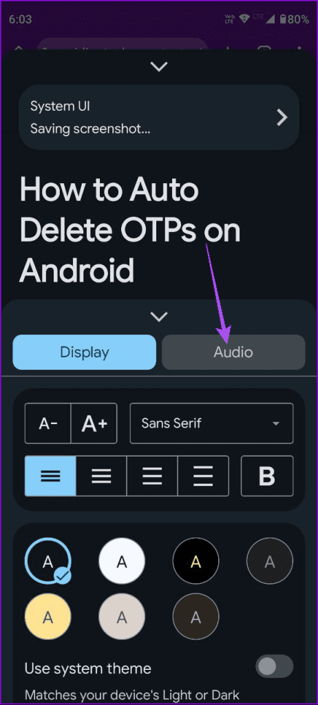 audio settings reading app android