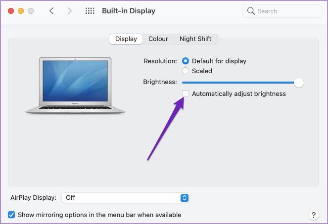 Automatically adjust brightness mac