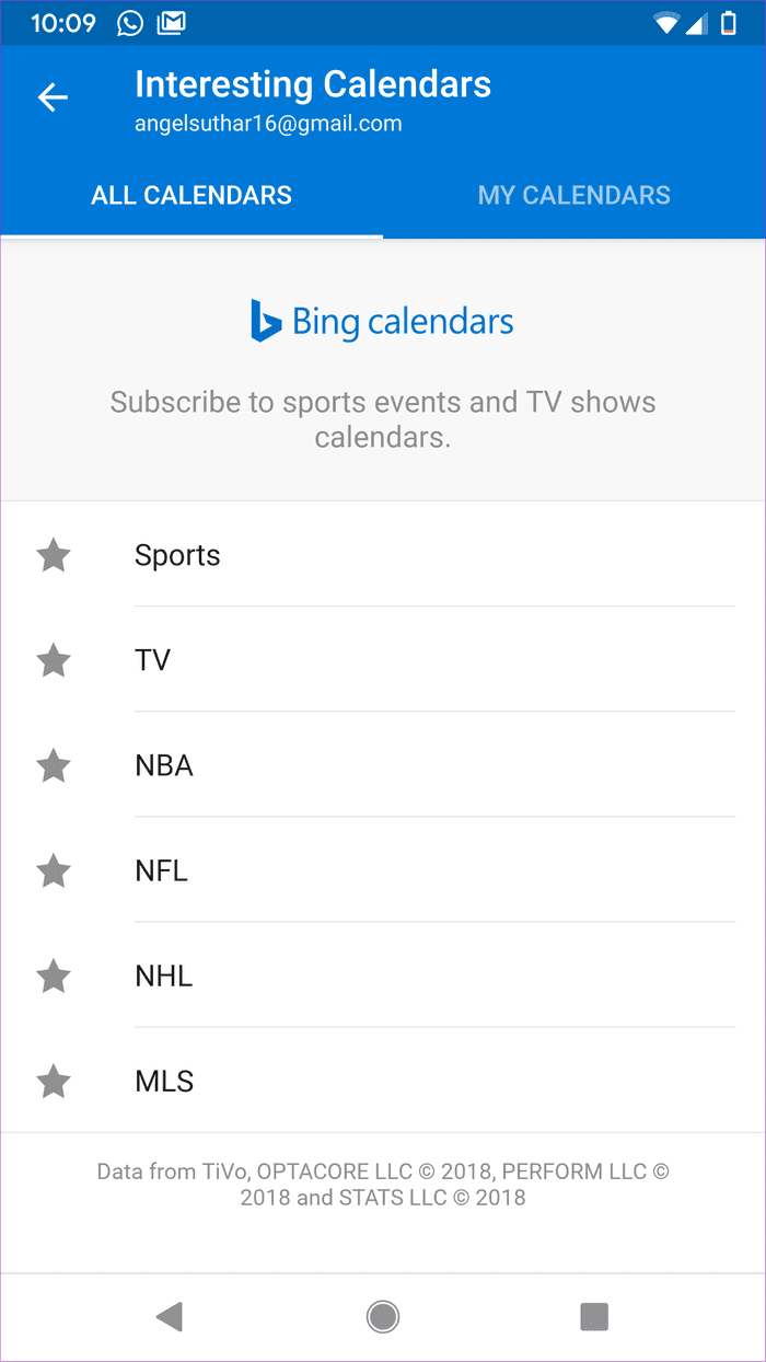 Bing Calendar