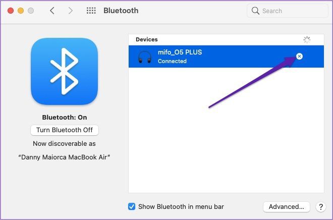 Bluetooth remove device from mac