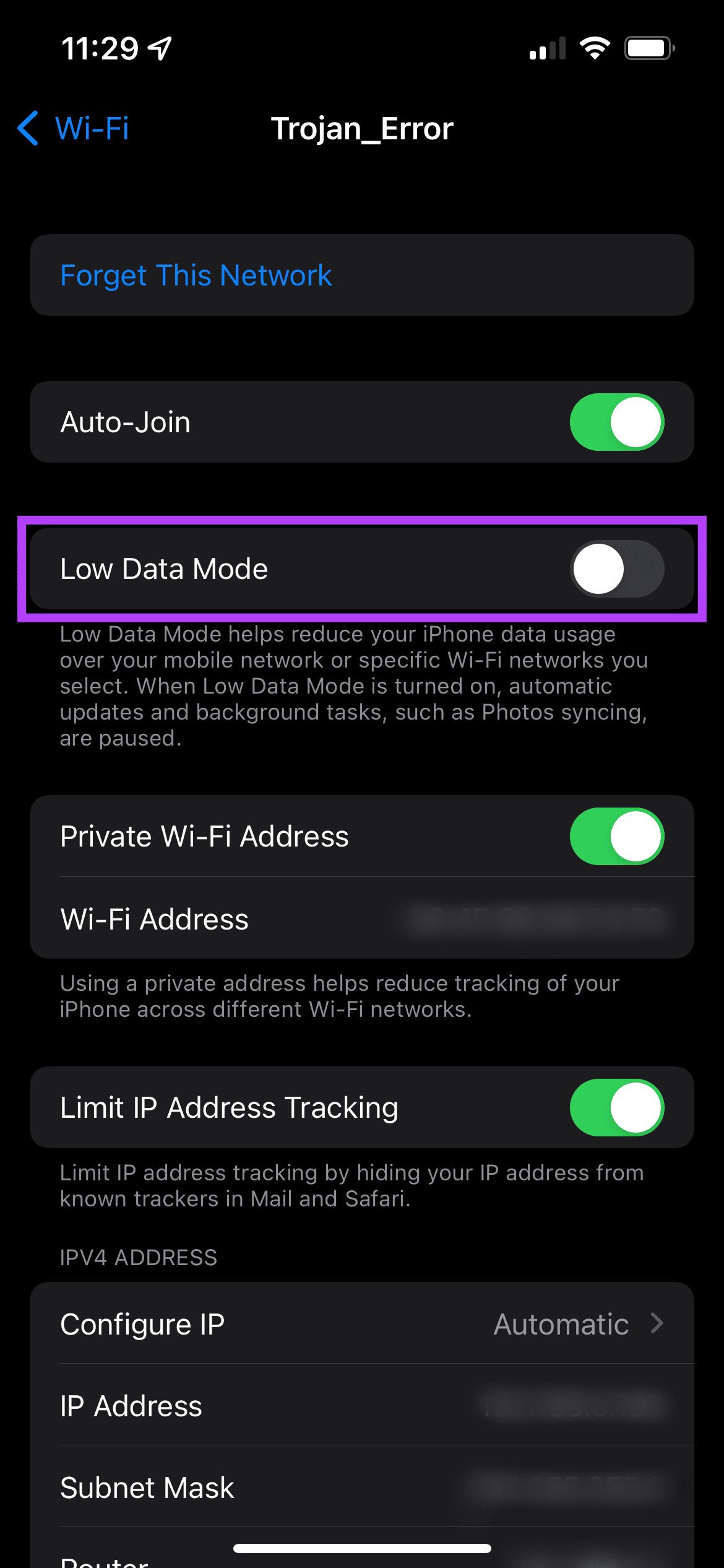 Low Data Mode