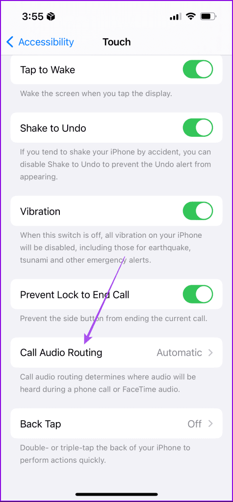 call audio routing settings iphone