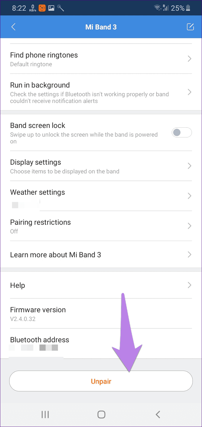 Cannot pair mi band 7