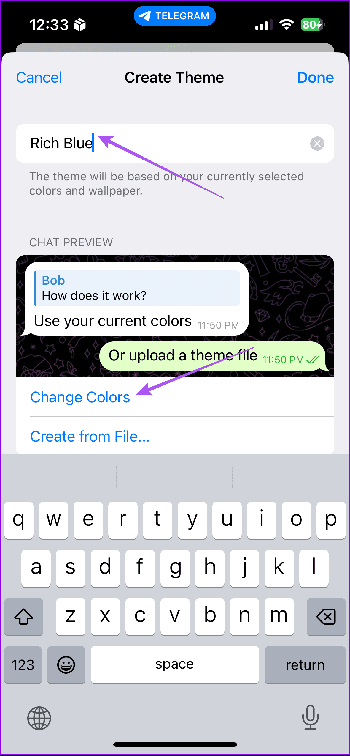 change colors custom theme iPhone