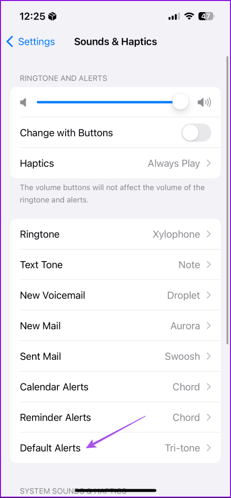 change default alert tone iphone