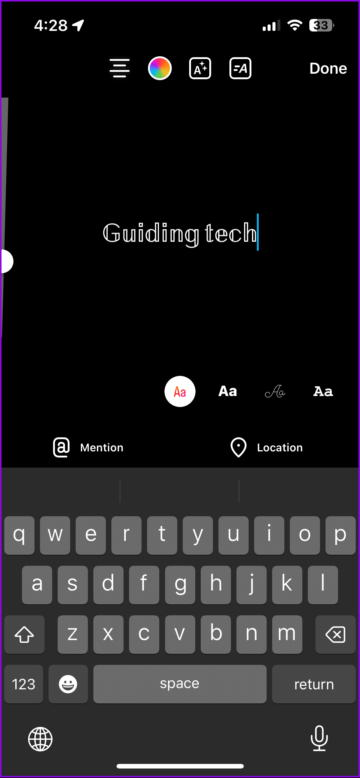 change font style instagram Story text