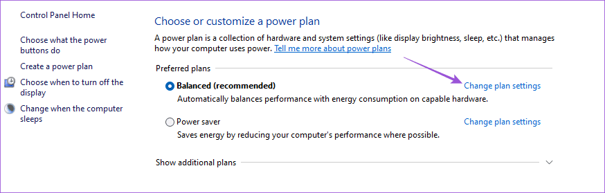 change plan settings power options windows 11