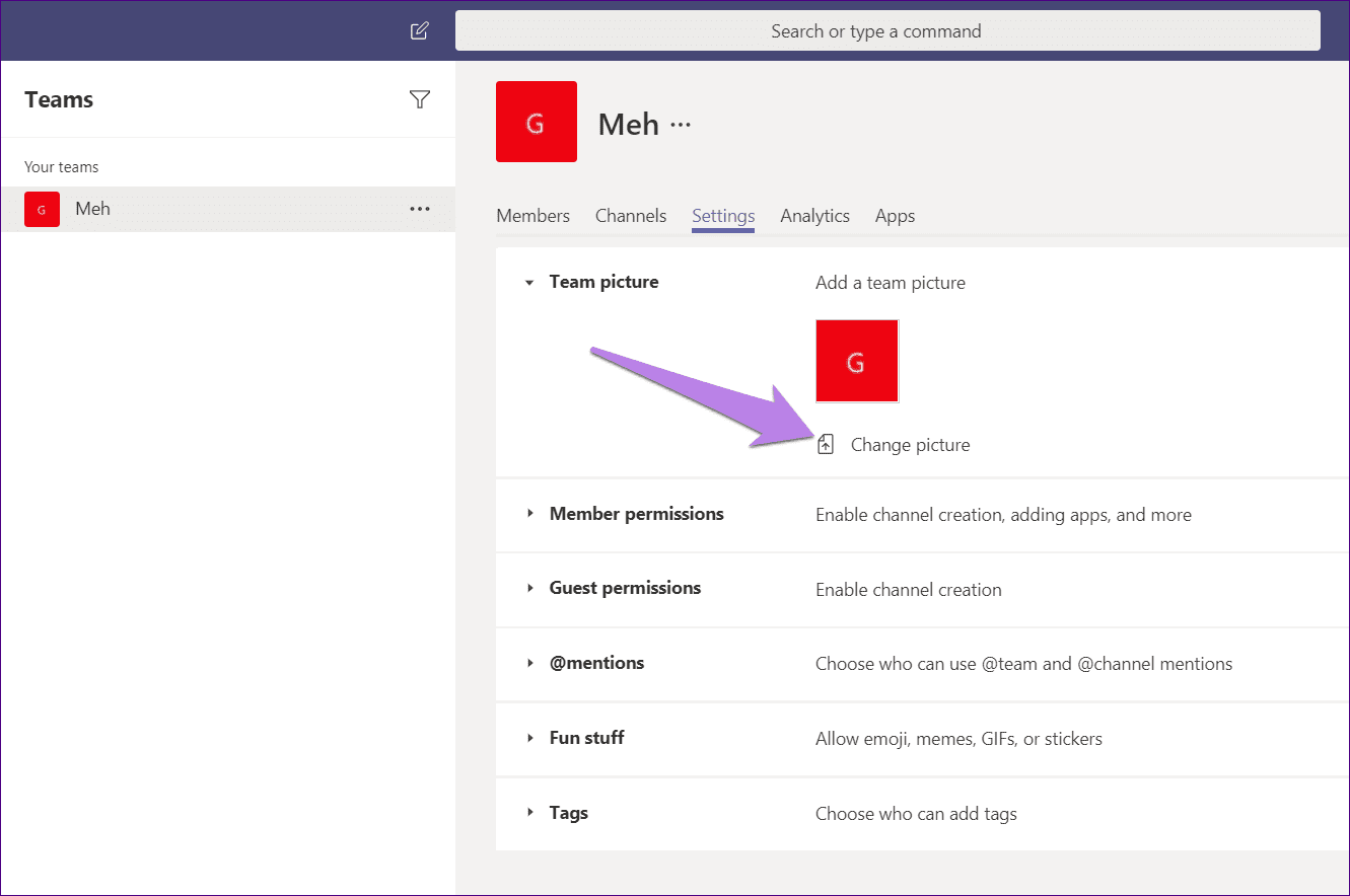 Change profile picture and team picture in microsoft teams 8