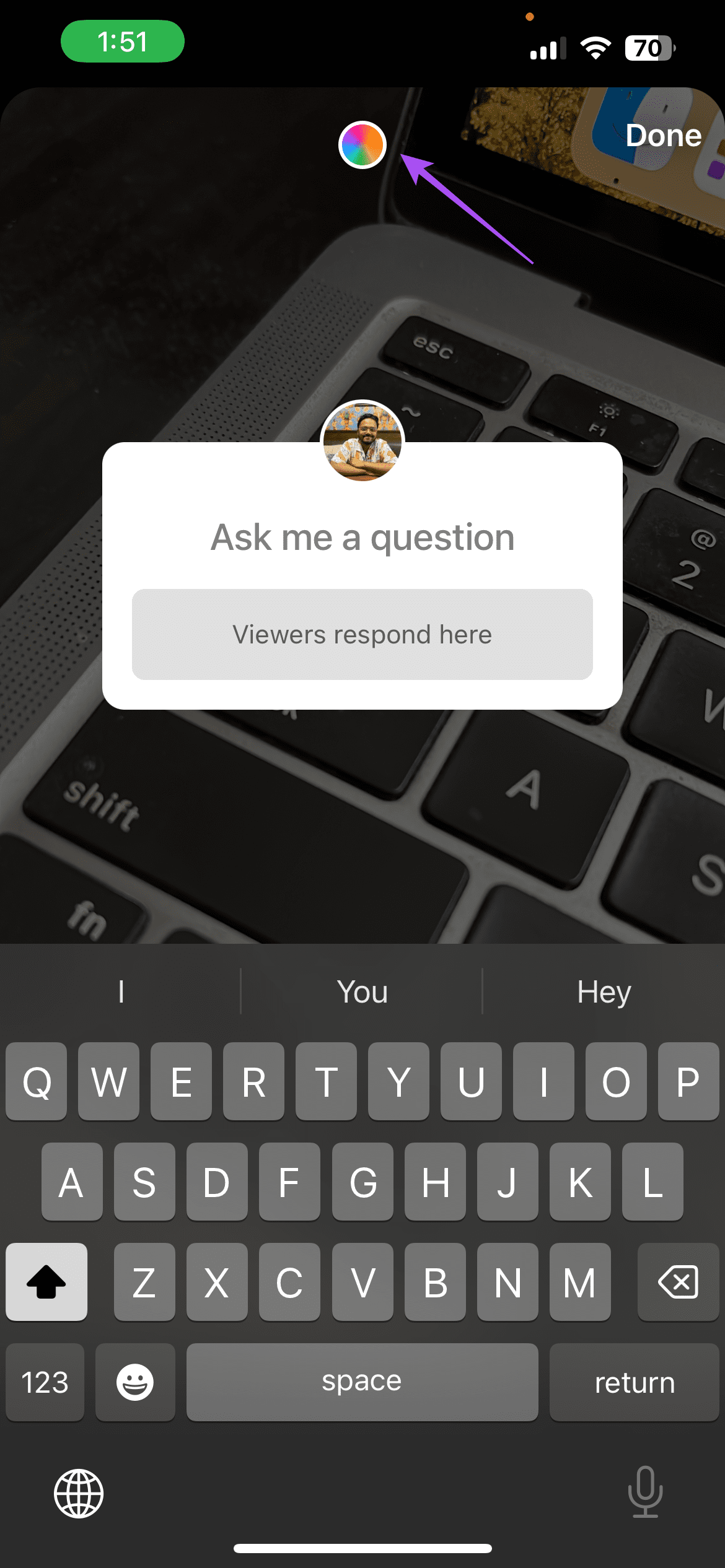 change question sticker color instagram story