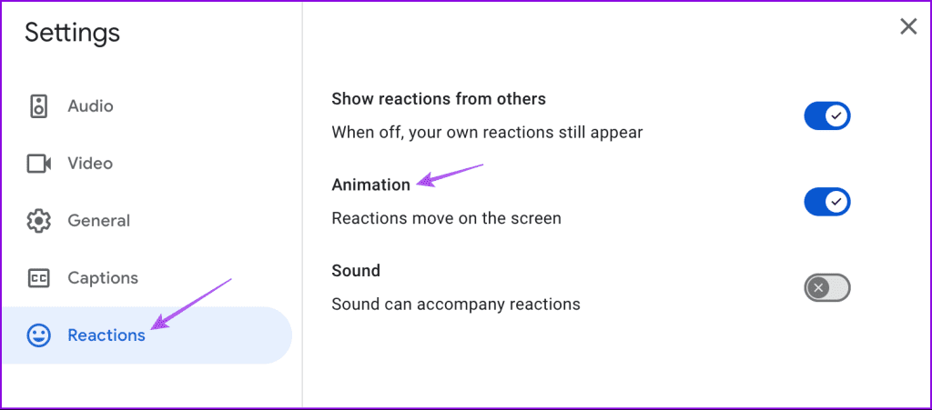 change reaction settings companion mode