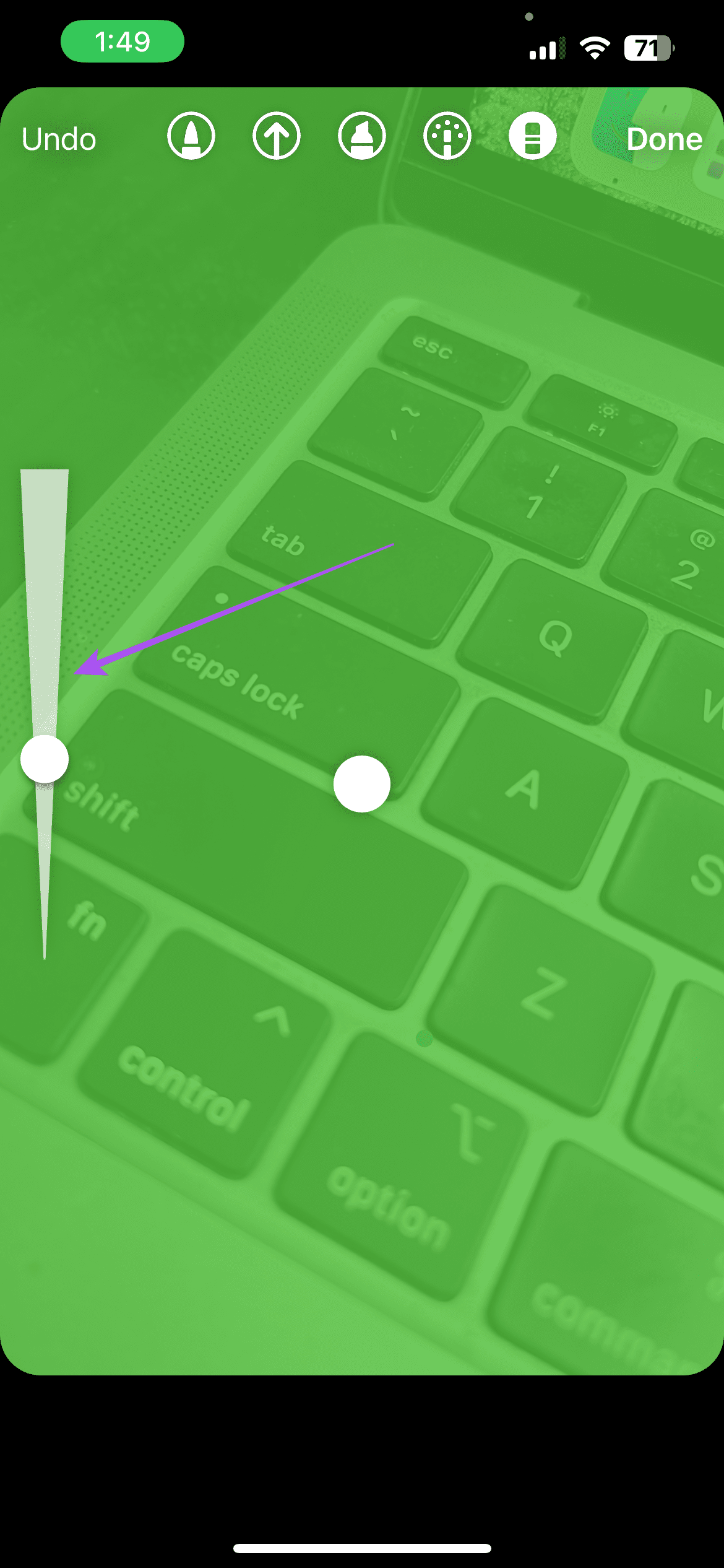 change transparency of color block instagram story block