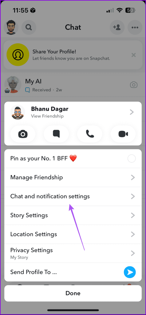 chat and notification settings snapchat