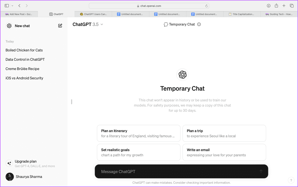 chatgpt temporary chats feature 2