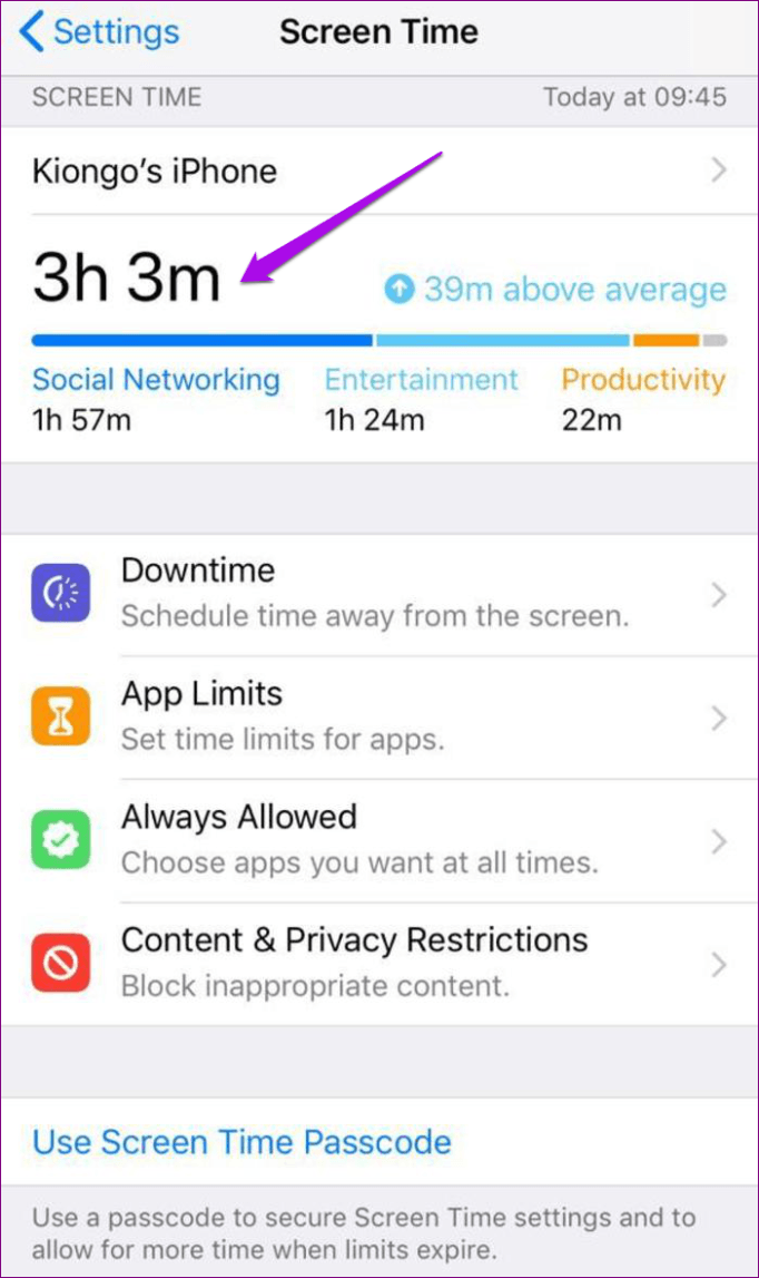 Check Screen Time Different Devices Ios Settings Screen Time Usage