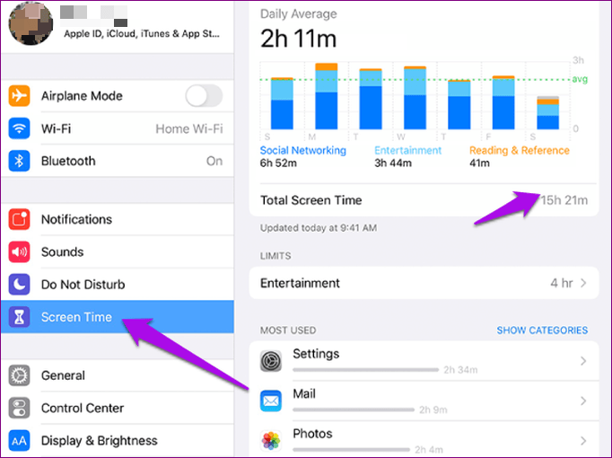 Check Screen Time Different Devices Ipad Settings Screen Time