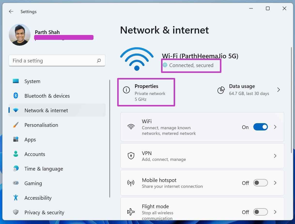 Check wi fi connection