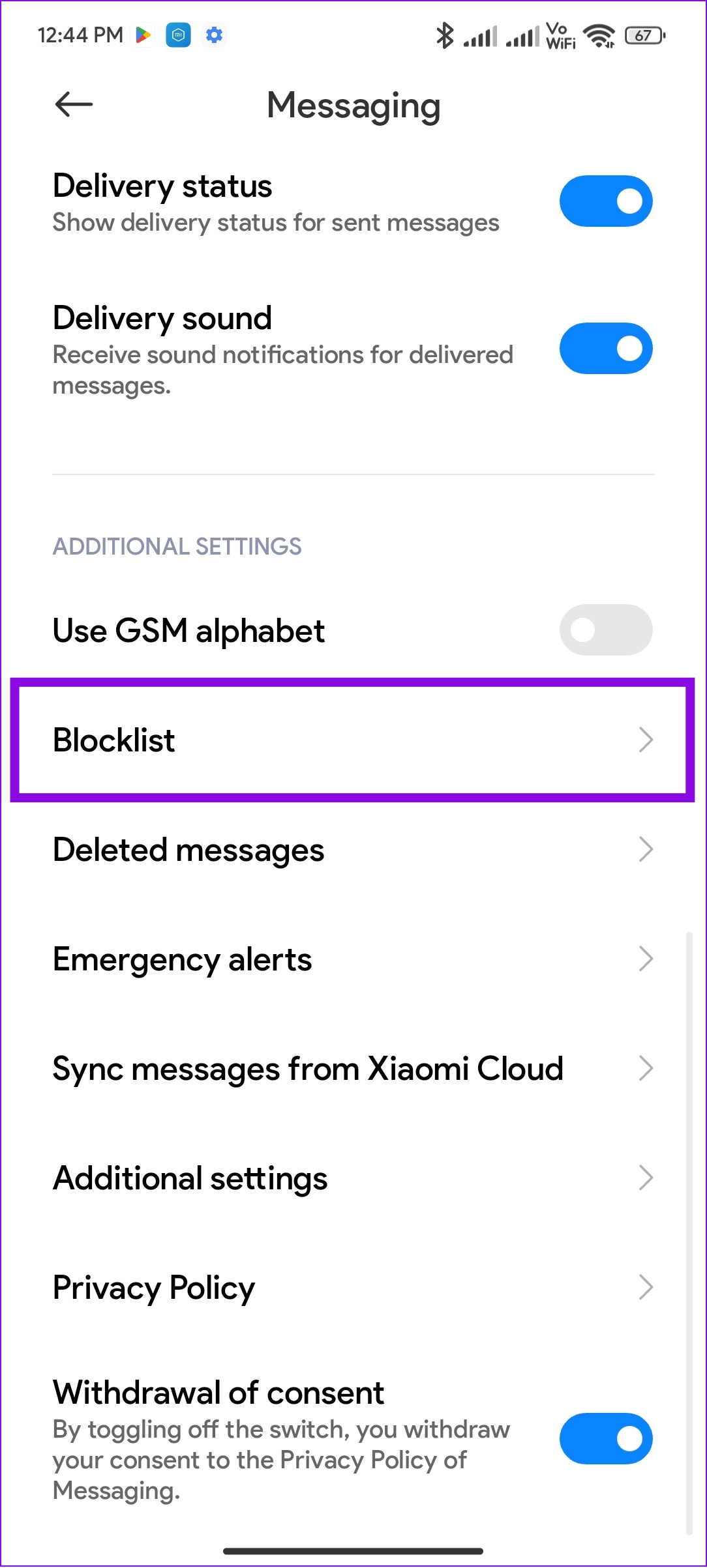 choose blocklist