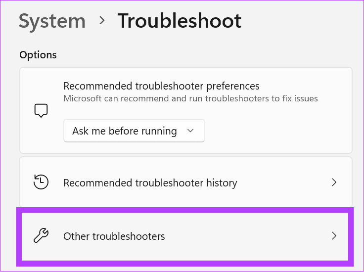 choose other troubleshooters