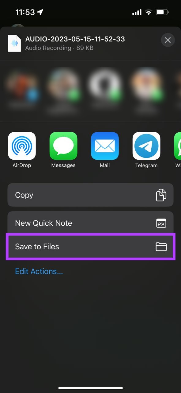 choose save to files