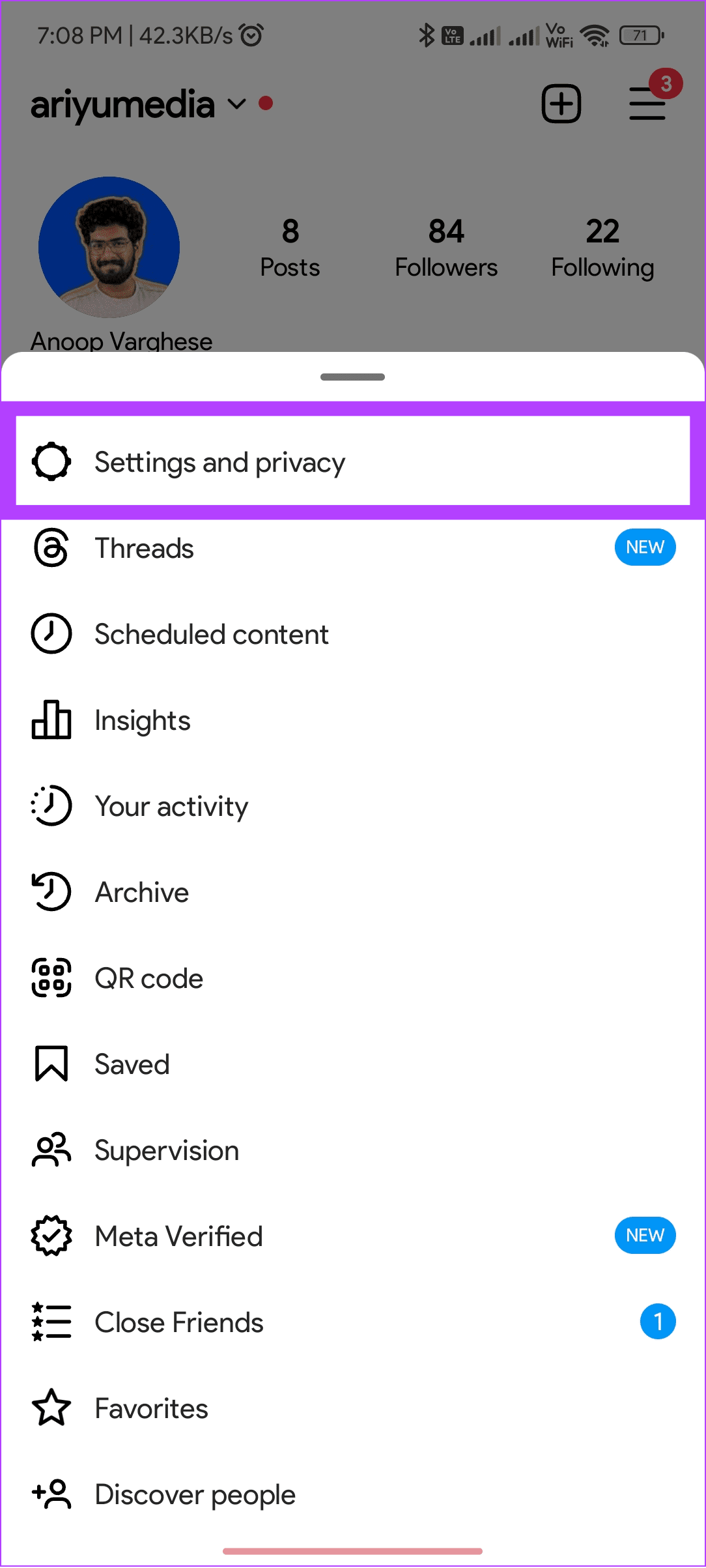 choose settings and privacy 2