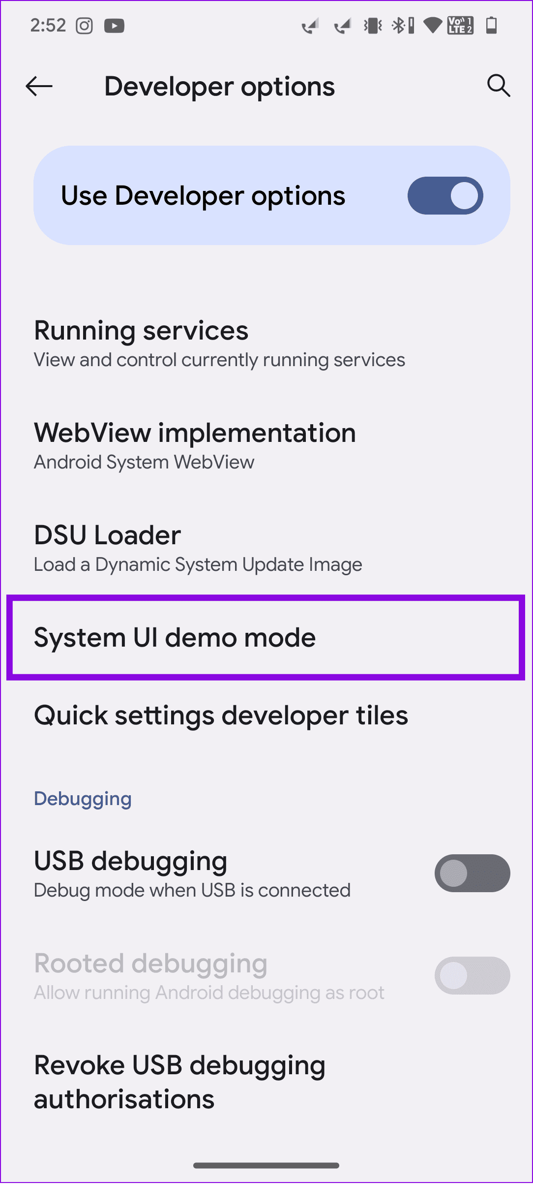 choose system UI demo mode