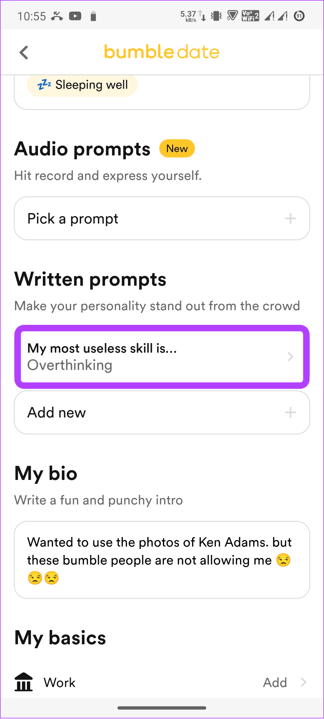 choose the prompt