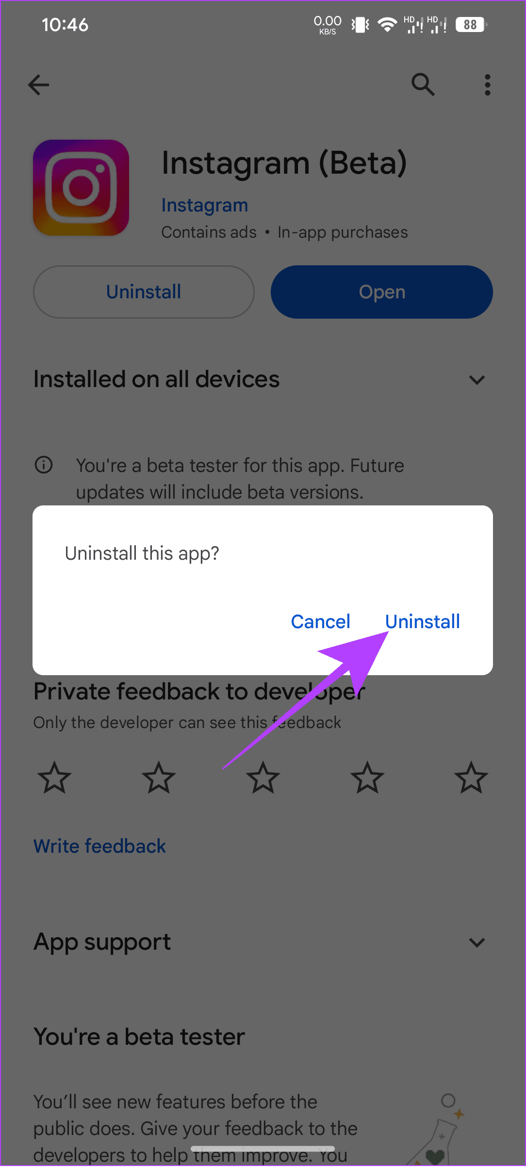 choose uninstall to confirm 8