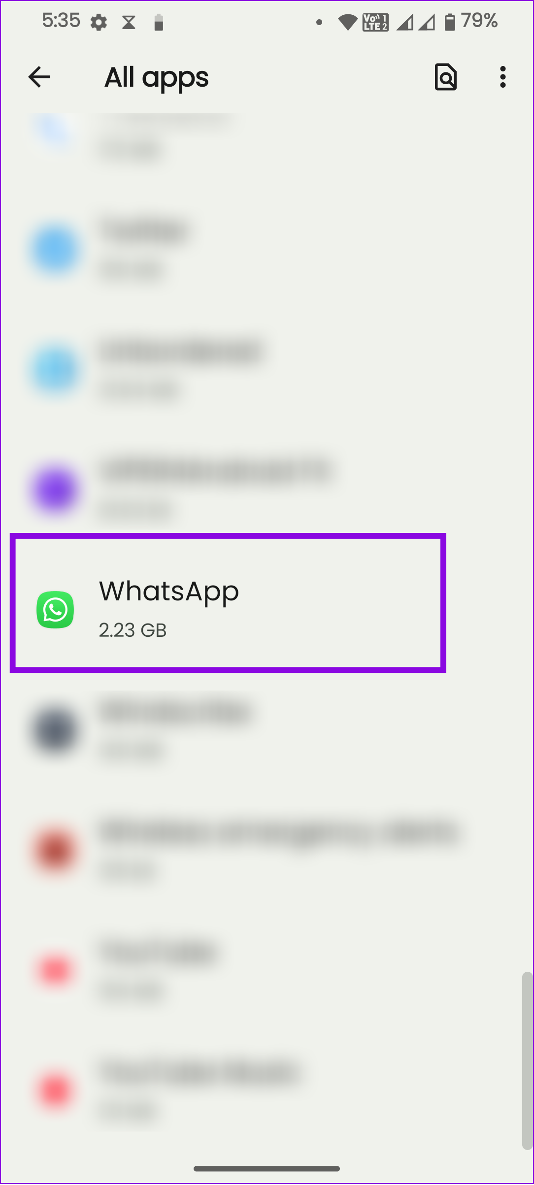 whatsapp را انتخاب کنید