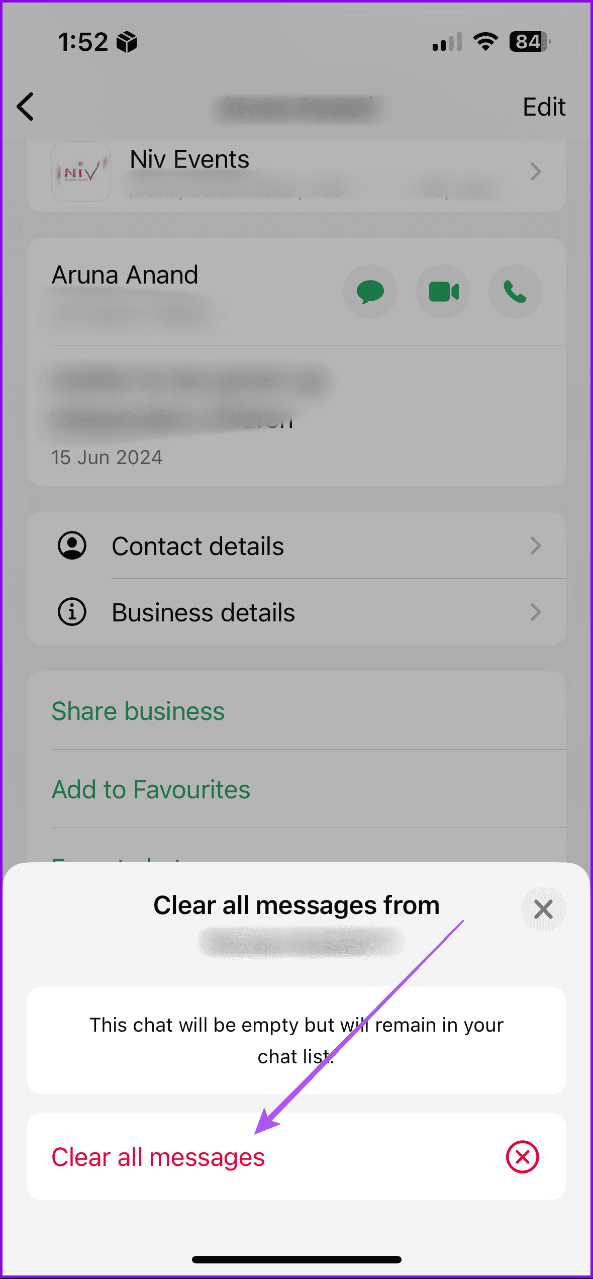 clear all messages whatsapp iphone