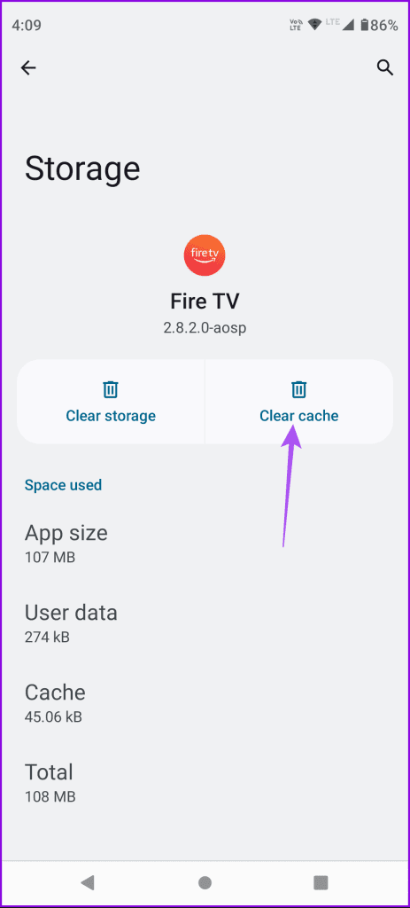 clear cache fire tv remote app android