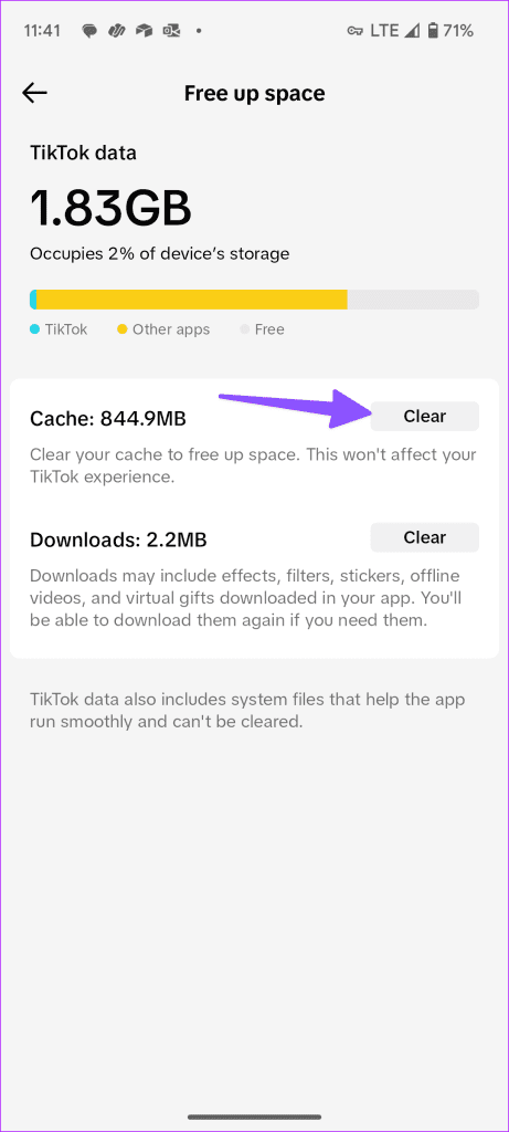 clear cache in tiktok app
