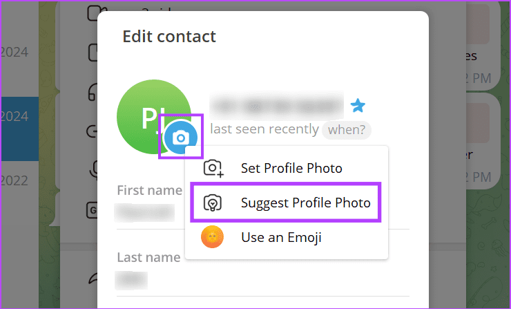 click on Suggest Profile Photo
