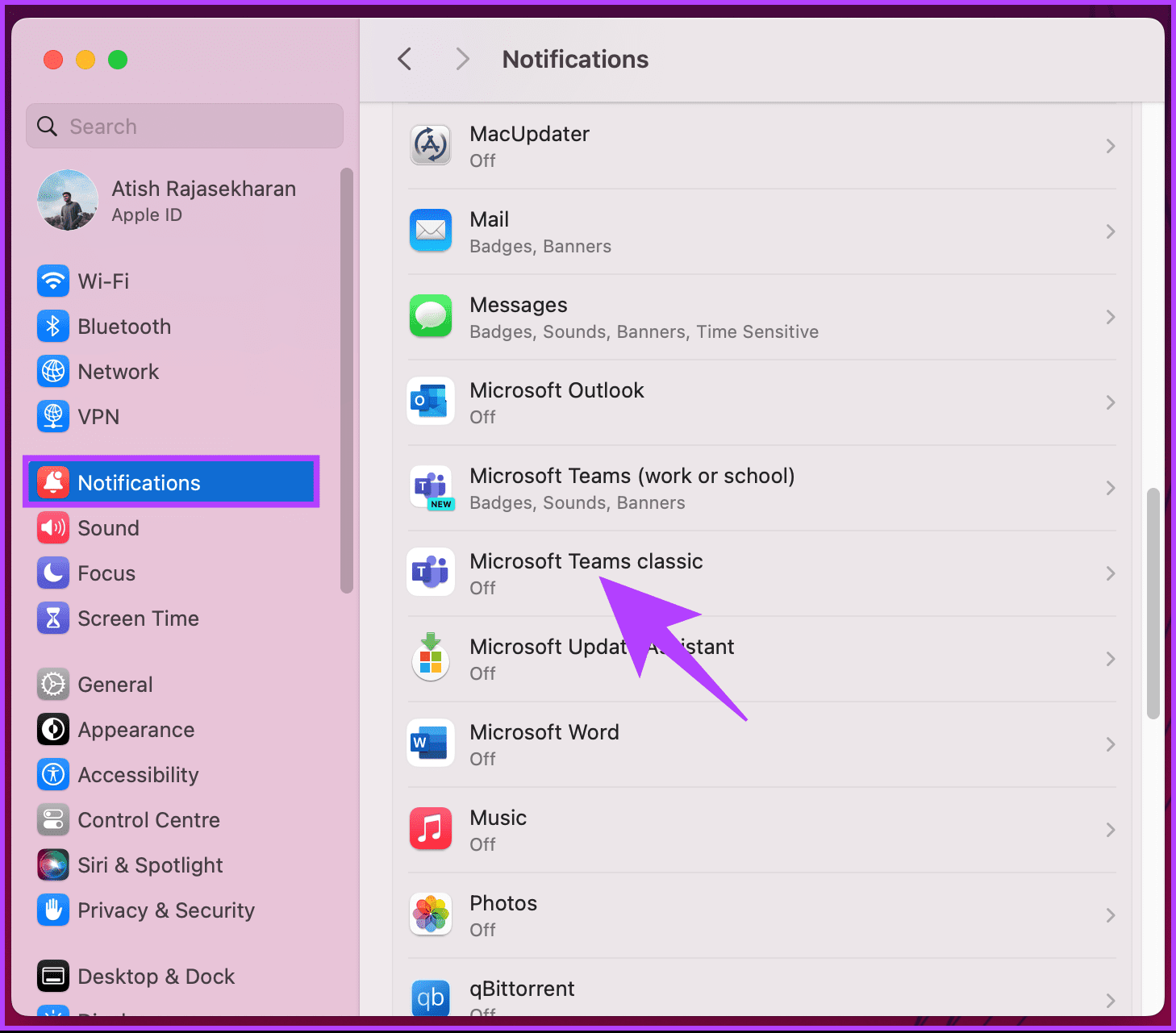 click on Teams to open it