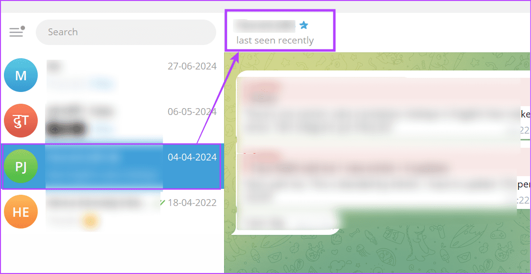 click on contact name