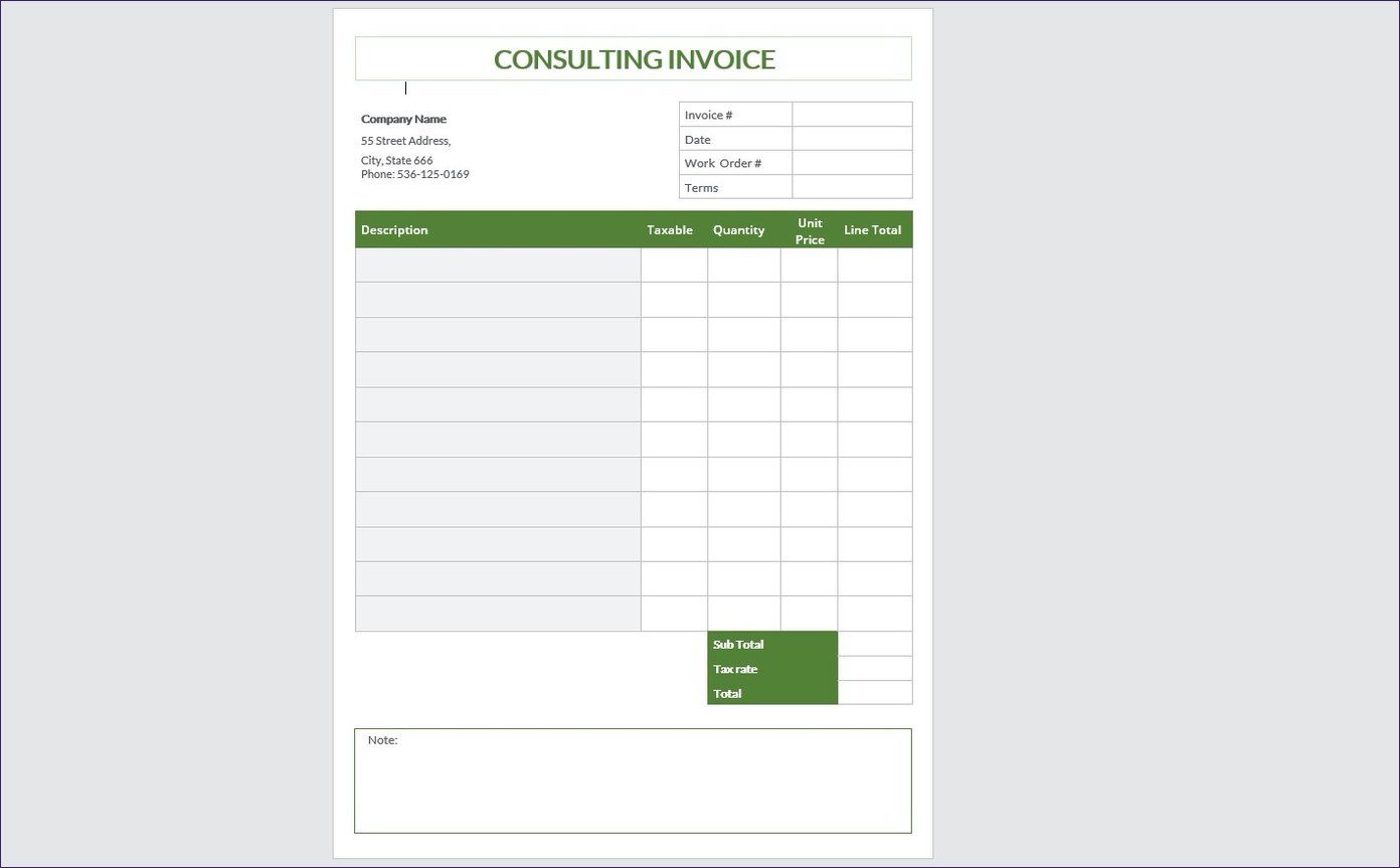 Consulting invoice